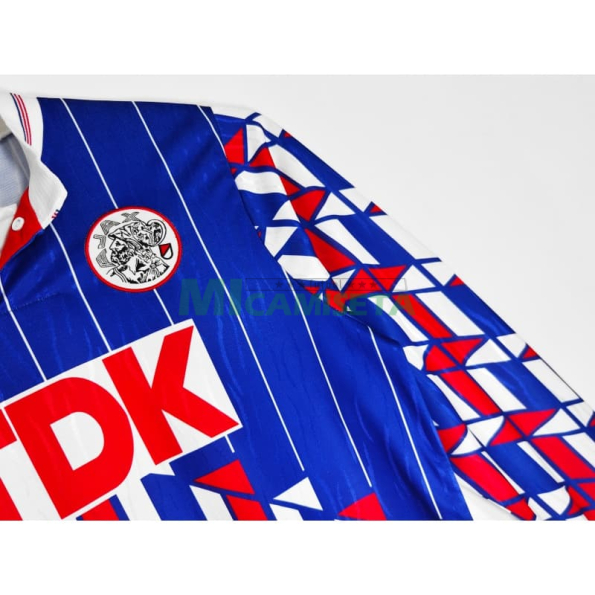 Camiseta Ajax Segunda Equipación Retro 1989/90 ML Azul/Rojo