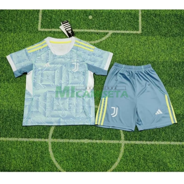 Camiseta Juventus Segunda Equipación 2025/2026 Turquesa Niño Kit