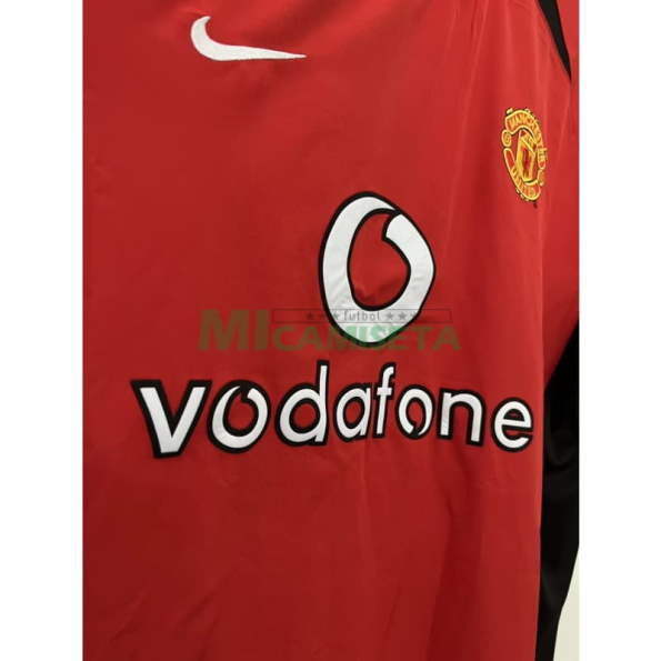 Camiseta Manchester United Primera Equipación Retro 2002/04 Rojo