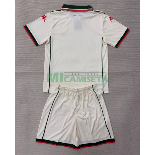 Camiseta OCG Nice Segunda Equipación 2025/2026 Blanco Niño Kit