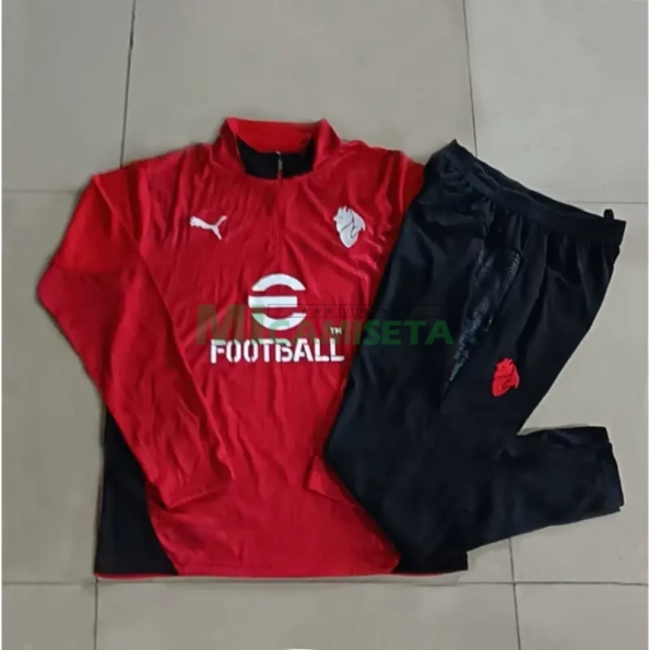 Sudadera De Entrenamiento AC Milan 2025/2026 Rojo/Blanco con Estampado