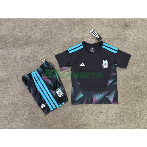 Camiseta de Portero Argentina Primera Equipación Mundial 2026 Negro Niño Kit