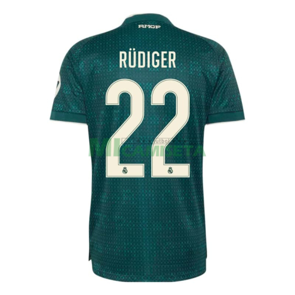Camiseta RUDIGER 22 Real Madrid Segunda Equipación 2026/2027 Verde Oscuro con Parche HP