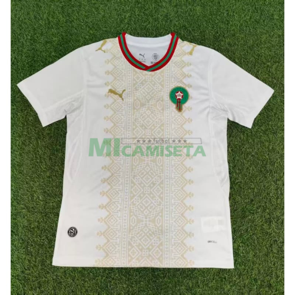 Camiseta Marruecos Segunda Equipación Mundial 2026 Blanco/Oro