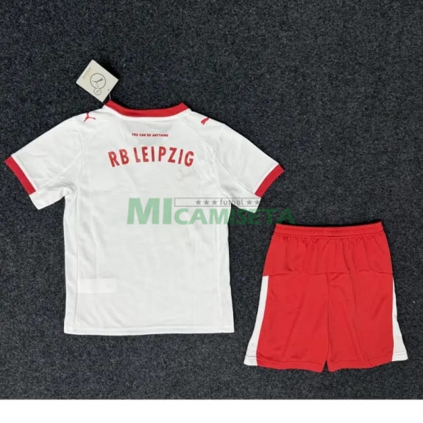 Camiseta Leipzig Primera Equipación 2025/2026 Blanco/Rojo Niño Kit