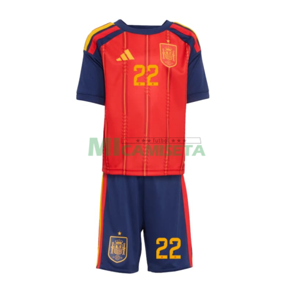 Camiseta Cubarsí 22 España 2026 Primera Equipación Mundial Rojo/Azul Niño Kit
