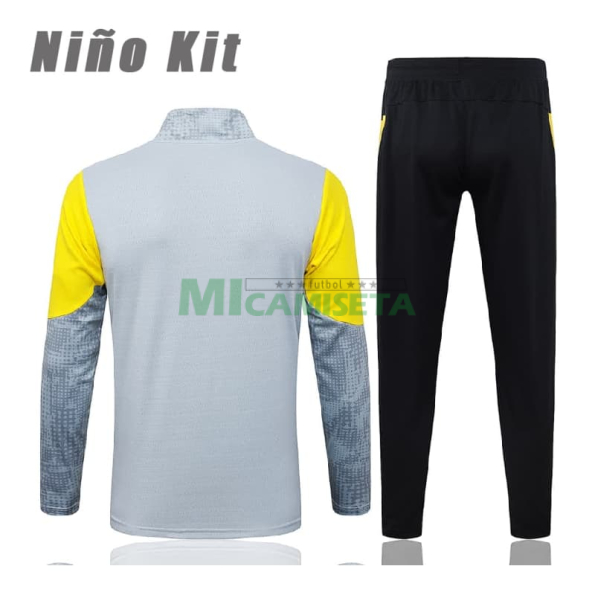 Sudadera De Entrenamiento Borussia Dortmund 2025/2026 Niño Kit Gris Claro/Amarillo