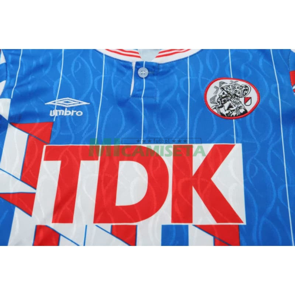 Camiseta Ajax Segunda Equipación Retro 1989/90 Azul/Rojo Niño Kit