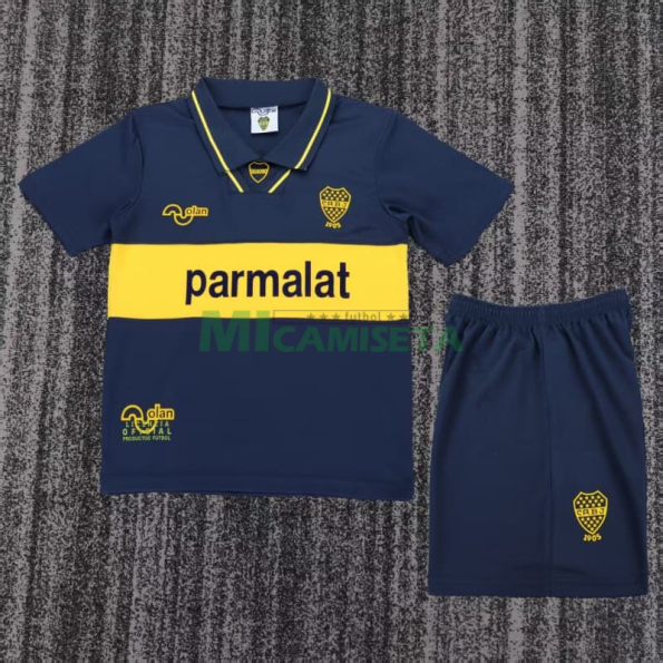 Camiseta Boca Juniors Primera Equipación Retro 1993/95 Azul/Amarillo Niño Kit