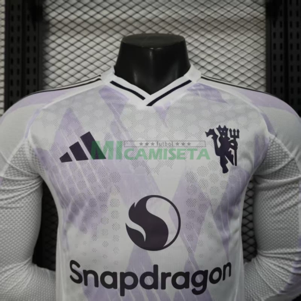 Camiseta Manchester United Segunda Equipación 2025/2026 ML Blanco (EDICIÓN JUGADOR)