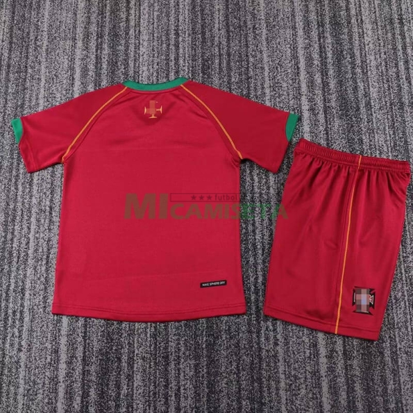 Camiseta Portugal Primera Equipación Retro 2006 Niño Kit