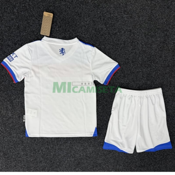 Camiseta Rangers FC Segunda Equipación 2025/2026 Blanco Niño Kit