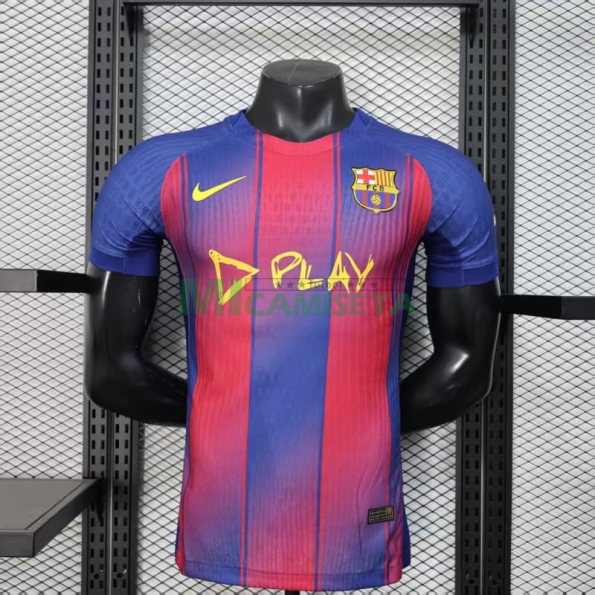 Camiseta Barcelona x Ed Sheeran Primera Equipación 2025/2026 Azul/Rojo (EDICIÓN JUGADOR)