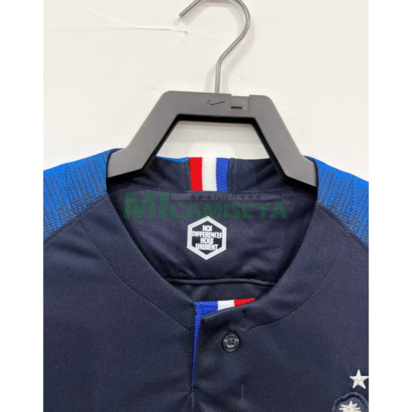 Camiseta Francia Primera Equipación Retro 2018 Azul Copa Mundial