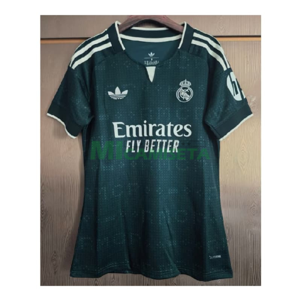 Camiseta Real Madrid Segunda Equipación 2026/2027 Verde Oscuro Mujer con Parche HP