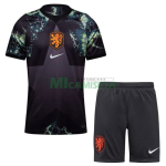 Camiseta de Portero Holanda Mundial 2026 Negro Niño Kit