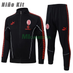 Chandal AC Milan 2025/2026 Niño Negro/Rojo