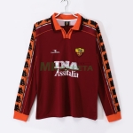 Camiseta AS Roma Primera Equipación Retro 1998/99 ML Rojo Oscuro