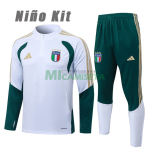 Sudadera de Entrenamiento Italia 2026 Niño Kit Blanco/Verde