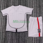 Camiseta Inglaterra Primera Equipación Retro 2002 Blanco Niño Kit