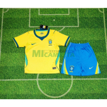 Camiseta Brasil Primera Equipación Mundial 2026 Amarillo Niño Kit