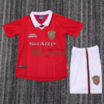 Camiseta Manchester United Primera Equipación Retro 1999/00 Rojo Niño Kit