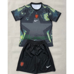 Camiseta de Portero Holanda Mundial 2026 Negro Niño Kit
