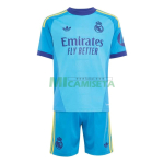 Camiseta de Portero Real Madrid Primera Equipación 2026/2027 Azul Niño Kit con Parche HP