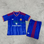 Camiseta Manchester United Segunda Equipación 2026/2027 Azul Niño Kit