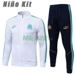 Chandal Olympique Marsella 2025/2026 Niño Blanco con Estampado en Manga