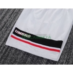 Camiseta Manchester United Segunda Equipación Retro 1998/99 Blanco Niño Kit