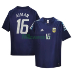 Camiseta Aimar 16 Argentina Segunda Equipación Retro 2002 Azul Marino