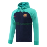Chaqueta Barcelona 2022/2023 Con Capucha Verde/Azul Marino