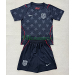Camiseta EE.UU Segunda Equipación Mundial 2026 Negro Obsidiana Niño Kit