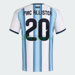 Camiseta Mac Allister 20 Argentina Primera Equipación 2026 Azul/Blanco
