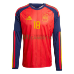 Camiseta Zubimendi 18 España Primera Equipación 2026 ML Rojo/Azul