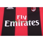 Camiseta AC Milan Primera Equipación Retro 2011/12 Negro/Rojo Niño Kit