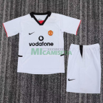 Camiseta Manchester United Segunda Equipación Retro 2002/03 Blanco Niño Kit