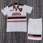 Camiseta Manchester United Segunda Equipación Retro 1998/99 Blanco Niño Kit