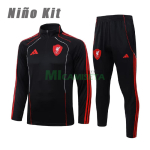Sudadera De Entrenamiento Liverpool 2025/2026 Niño Kit Negro/Rojo Versión Retro