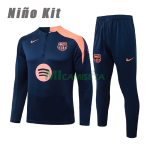Sudadera De Entrenamiento Barcelona 2025/2026 Niño Kit Azul Marino/Naranja
