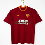 Camiseta AS Roma 2000/01 Primera Equipación Retro Rojo