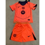 Camiseta Barcelona Tercera Equipación 2025/2026 Naranja Niño Kit
