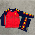 Camiseta España Primera Equipación Mundial 2026 ML Rojo/Azul Niño Kit 2 Estrellas