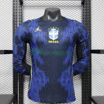 Camiseta Brasil Segunda Equipación Mundial 2026 ML Azul (EDICIÓN JUGADOR)