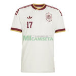 Camiseta Williams Jr 17 España Segunda Equipación Mundial 2026 Blanco/Rojo