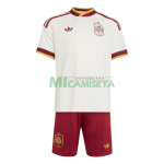 Camiseta España Segunda Equipación Mundial 2026 Blanco/Rojo Niño Kit