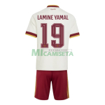 Camiseta Lamine Yamal 19 España Segunda Equipación Mundial 2026 Blanco/Rojo Niño Kit