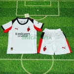 Camiseta AC Milan Segunda Equipación 2025/2026 Blanco Niño Kit