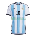 Camiseta Messi 10 Argentina Primera Equipación 2022 Mundial 3 Estrellas (EDICIÓN JUGADOR)